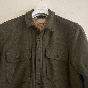 $220 Everlane Green Fleece Lined Heavyweight Overshirt/ Shirt Jacket - Large